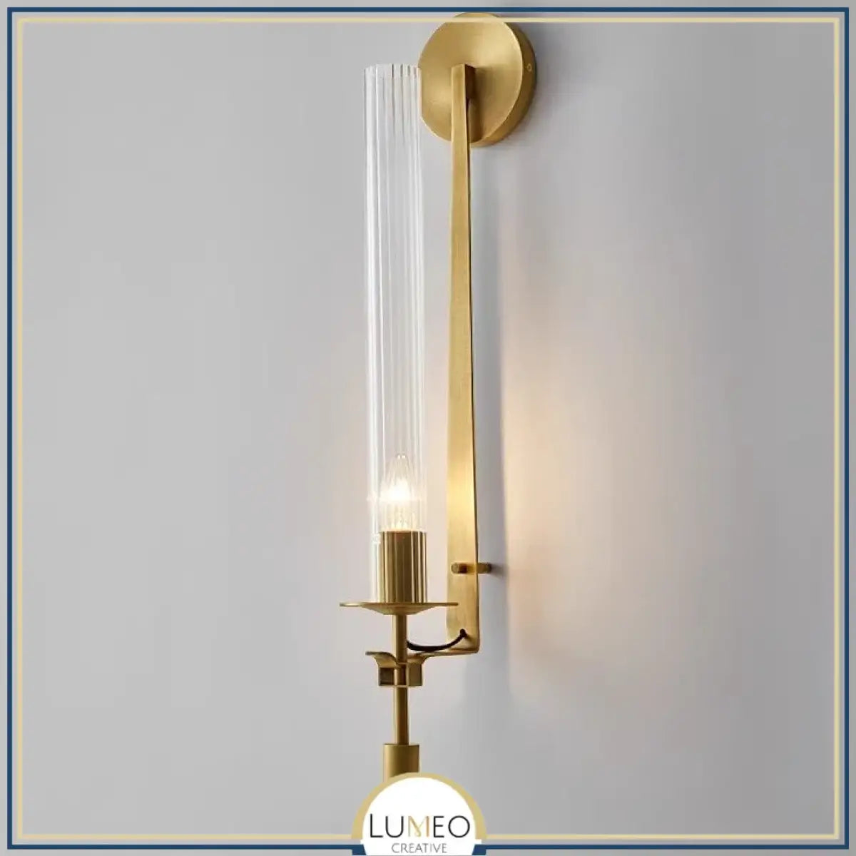 Applique murale rétro chic en verre rainuré | Luminaire mural vintage et sophistiqué Or / Blanc chaud
