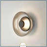 Applique murale ronde en verre | Lampe murale à LED Gris fumé / Blanc froid