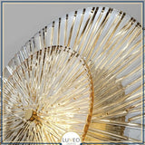 Applique murale ronde en verre rayonnant | Luminaire sculptural au style chic et raffiné