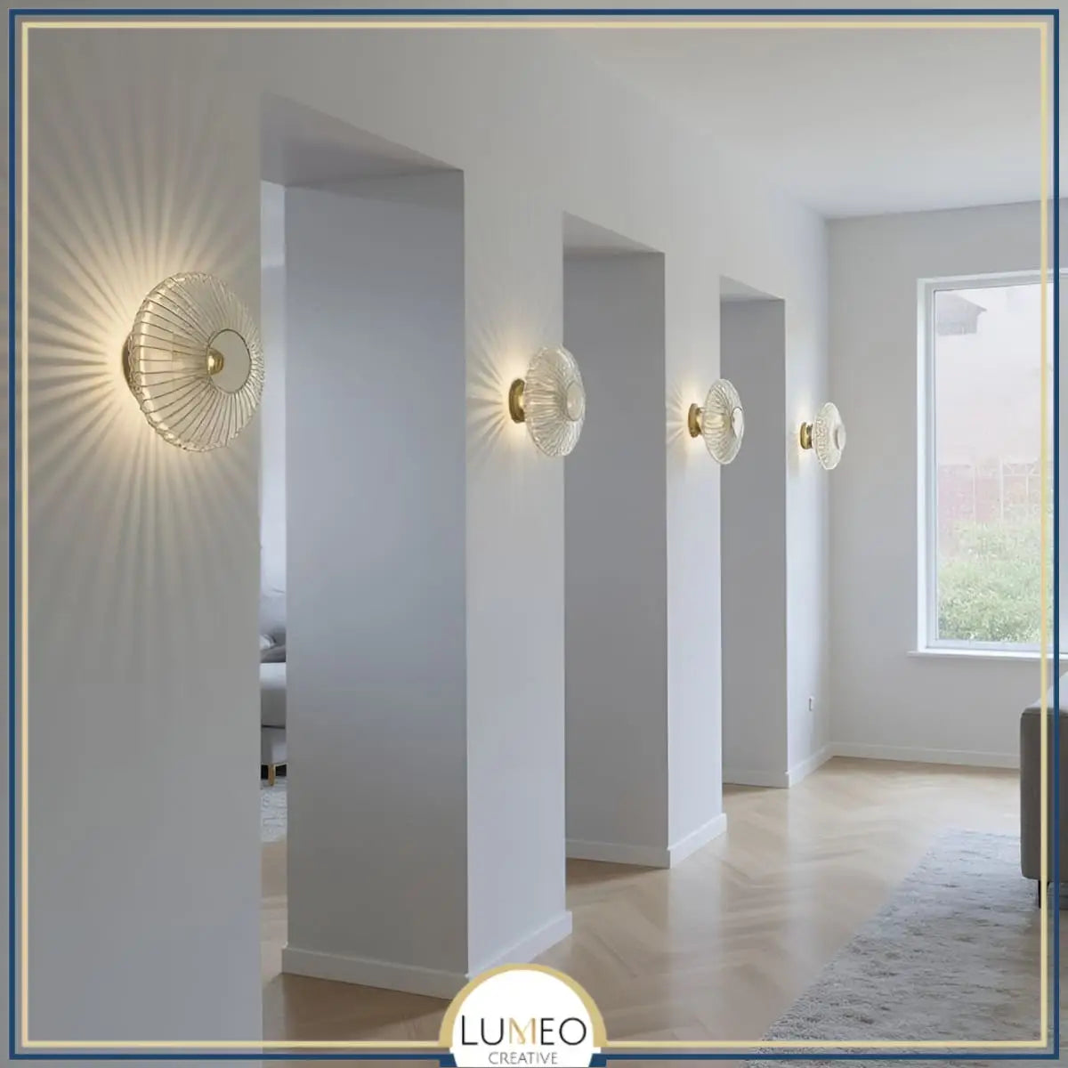 applique murale verre transparent couloir