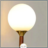 Applique murale vintage globe en verre & bois | Luminaire au charme rétro chic