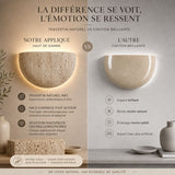 Applique murale en travertin | Luminaire en pierre naturelle DEMI-LUNE