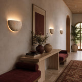 Applique murale en travertin | Luminaire en pierre naturelle DEMI-LUNE