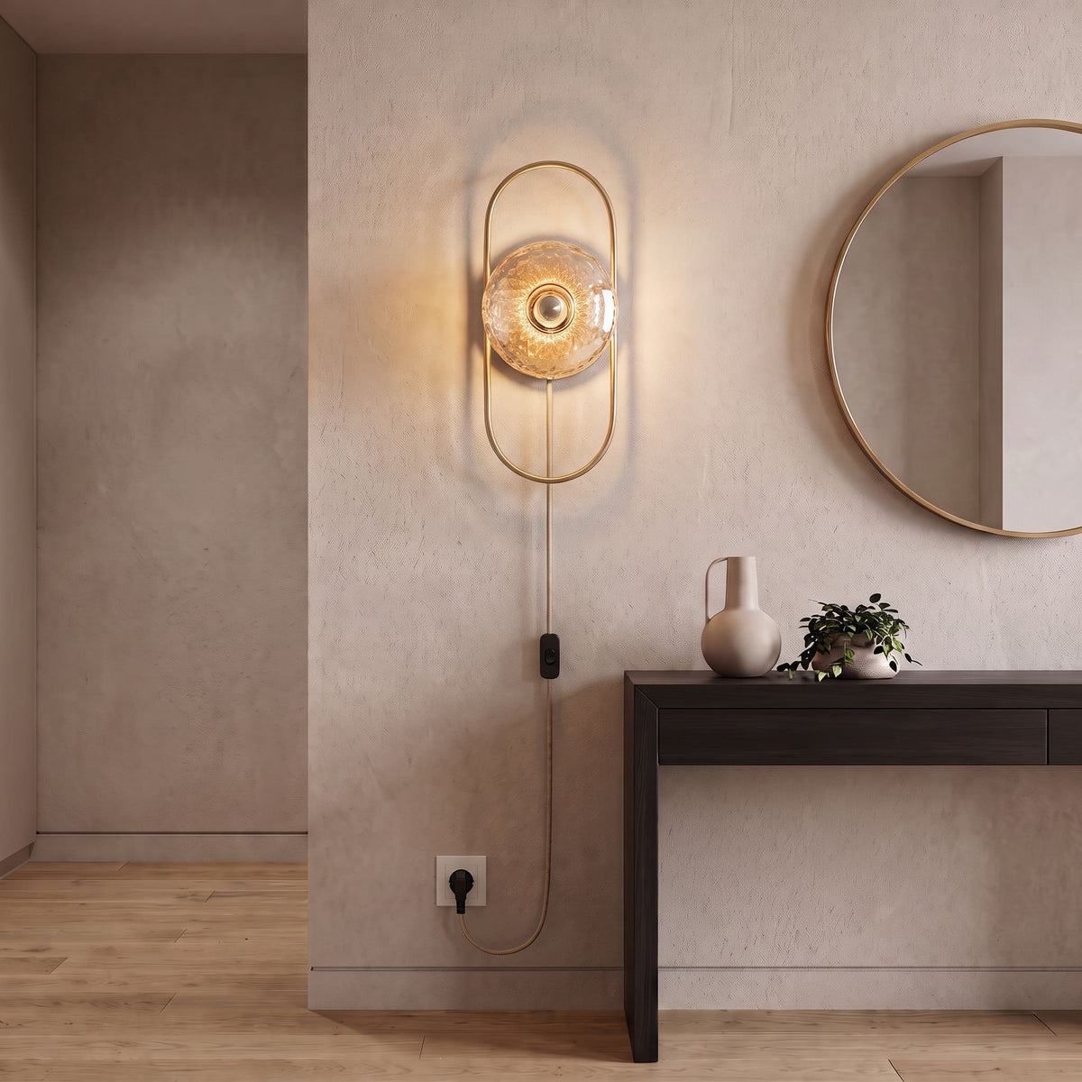 Applique murale ovale en verre vintage – Collection CRISTALI SIGNATURE