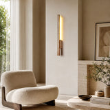 Applique murale LED en travertin | Luminaire design pierre naturelle TOTEM