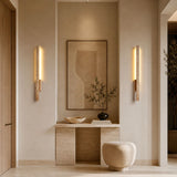 Applique murale LED en travertin | Luminaire design pierre naturelle TOTEM