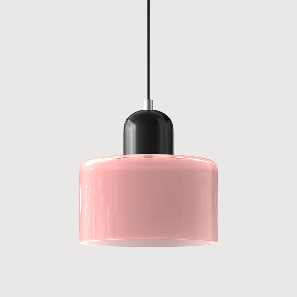 Suspension en verre coloré | Élégance rétro & touche pop Rose / Noir