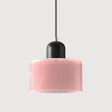 Suspension en verre coloré | Élégance rétro & touche pop Rose / Noir