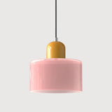 Suspension en verre coloré | Élégance rétro & touche pop Rose / Jaune