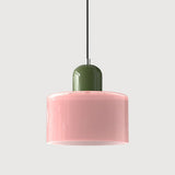 Suspension en verre coloré | Élégance rétro & touche pop Rose / Vert