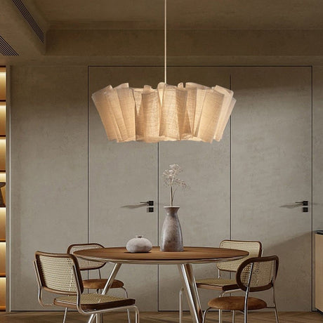 Suspension en tissu plissé bohème | Luminaire doux et poétique