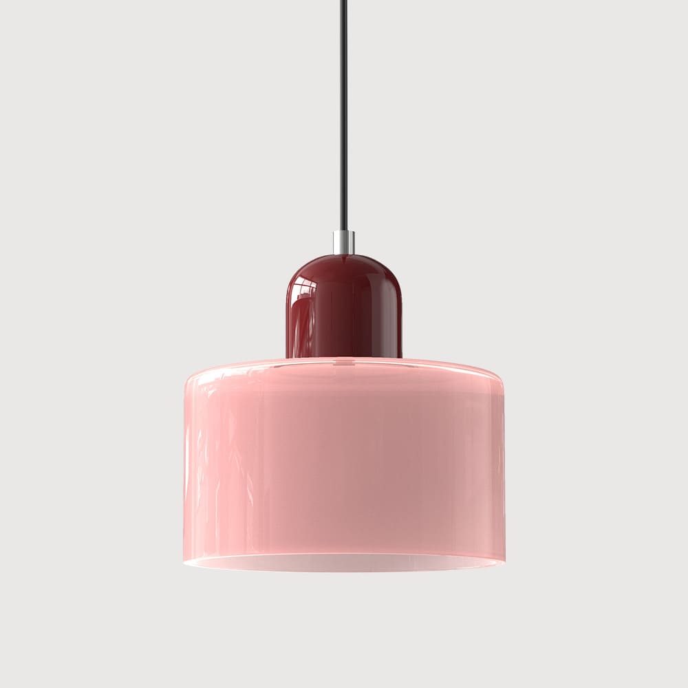 Suspension en verre coloré | Élégance rétro & touche pop Rose / Bordeau