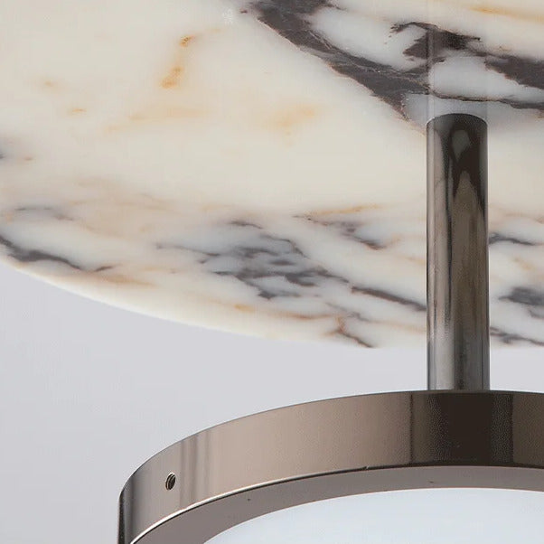 Suspension disque en marbre naturel | Luminaire haut de gamme à LED