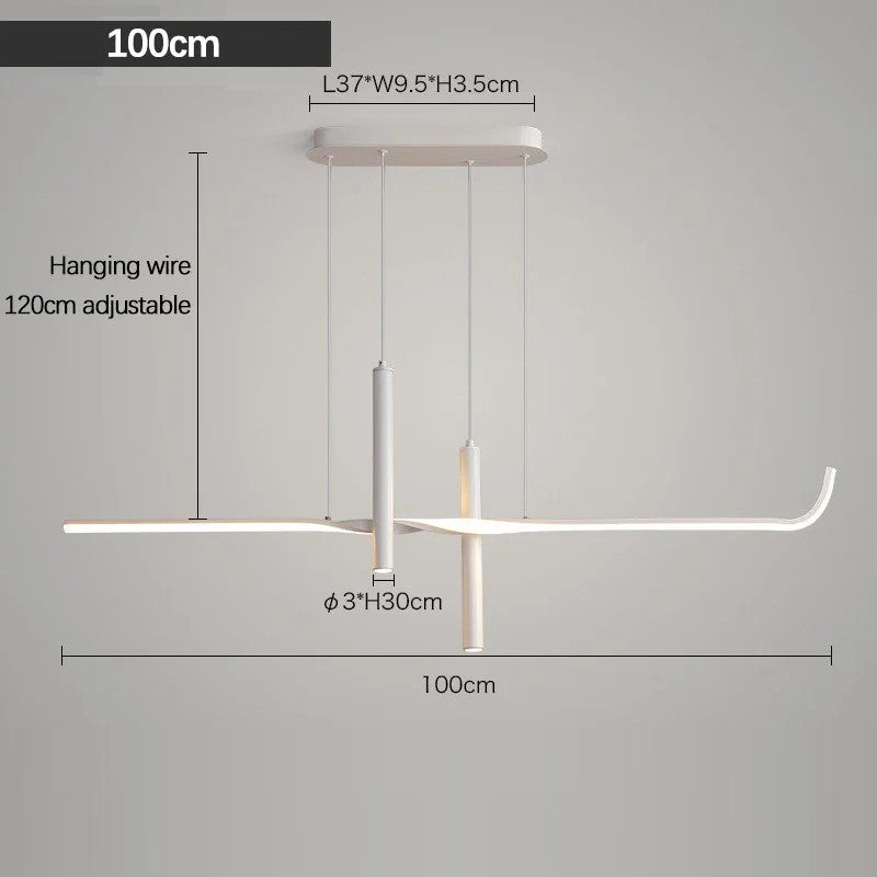 Suspension LED design minimaliste | Ligne graphique & éclairage ciblé Blanc / Blanc neutre / 100 cm