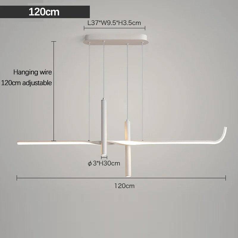 Suspension LED design minimaliste | Ligne graphique & éclairage ciblé Blanc / Blanc neutre / 120 cm