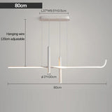 Suspension LED design minimaliste | Ligne graphique & éclairage ciblé Blanc / Blanc neutre / 80 cm