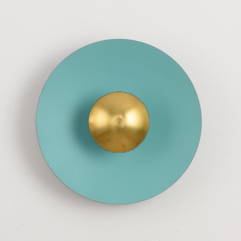 Applique murale circulaire éclipse| Luminaire mural multicolore au style artistique et sculptural 30cm / Bleu & Or
