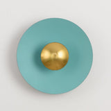 Applique murale circulaire éclipse| Luminaire mural multicolore au style artistique et sculptural 30cm / Bleu & Or