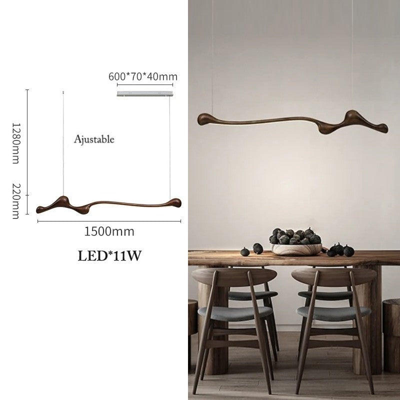 Lustre organique en bois massif | Design sculptural