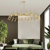 Lustre circulaire architectural en tubes à LED | Luminaire au design moderne