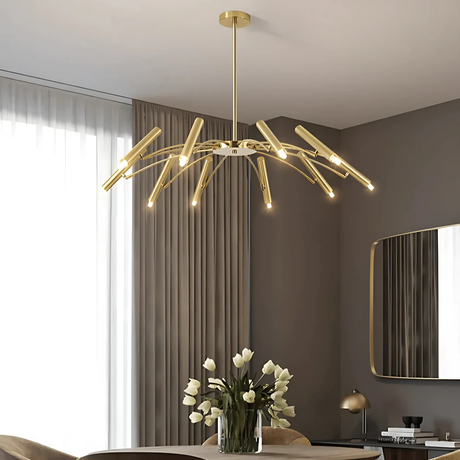 Lustre circulaire architectural en tubes à LED | Luminaire au design moderne