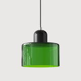 Suspension en verre coloré | Élégance rétro & touche pop Vert impérial / Noir