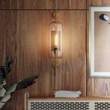 Applique murale cylindrique verre & métal | Luminaire mural style art déco moderne