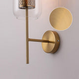 Applique murale cylindrique verre & métal | Luminaire mural style art déco moderne