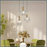 Suspension verre transparent - cristali