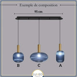 Lustre en verre 3 suspensions