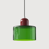 Suspension en verre coloré | Élégance rétro & touche pop Vert impérial / Bordeau
