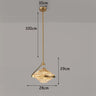 Lustre suspendu cristal ondulé en métal doré ou argenté Ambre
