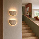 Applique murale en travertin | Luminaire en pierre naturelle DEMI-LUNE
