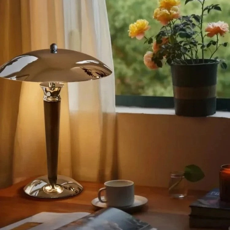 Lampe à poser design métal & bois | Style rétro chic