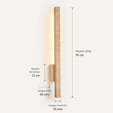 Applique murale LED en travertin | Luminaire design pierre naturelle TOTEM