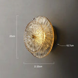 Applique murale ronde en verre rayonnant | Luminaire sculptural au style chic et raffiné