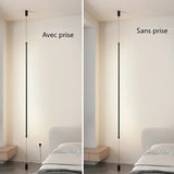 Tube lumineux mural vertical LED | Luminaire minimaliste avec option prise intégrée
