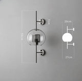 Applique murale cylindrique verre & métal | Luminaire mural style art déco moderne A / Chrome