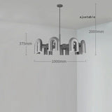 Lustre design tubulaire contemporain 16 lampes | Gris / Dimmable
