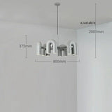 Lustre design tubulaire contemporain 12 lampes | Gris / Dimmable
