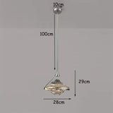 Lustre suspendu cristal ondulé en métal doré ou argenté Gris fumé