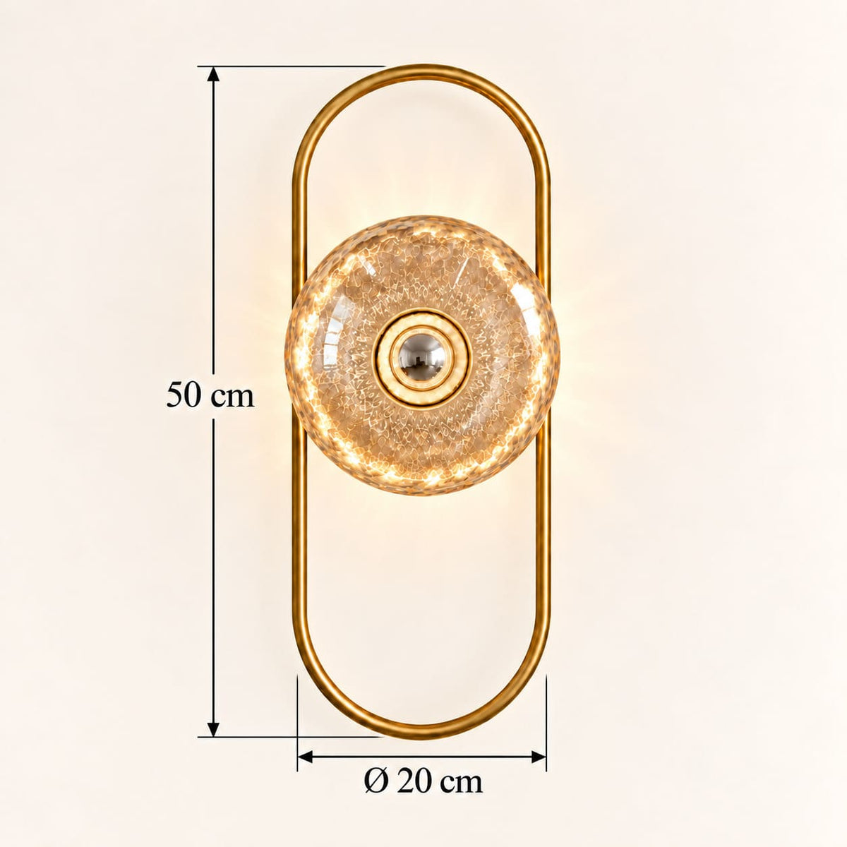 Applique murale ovale en verre vintage – Collection CRISTALI SIGNATURE