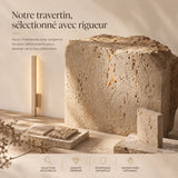 Applique murale LED en travertin | Luminaire design pierre naturelle TOTEM