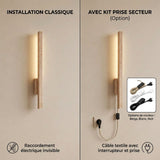 Applique murale LED en travertin | Luminaire design pierre naturelle TOTEM