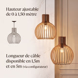 Suspension bohème chic en bois naturel WOODY | 1 Suspension