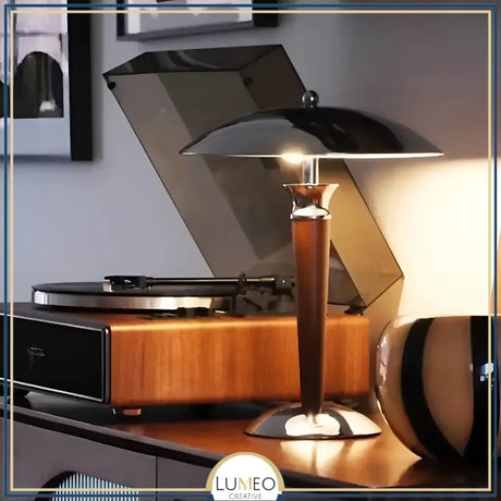 Lampe à poser design métal & bois | Style rétro chic