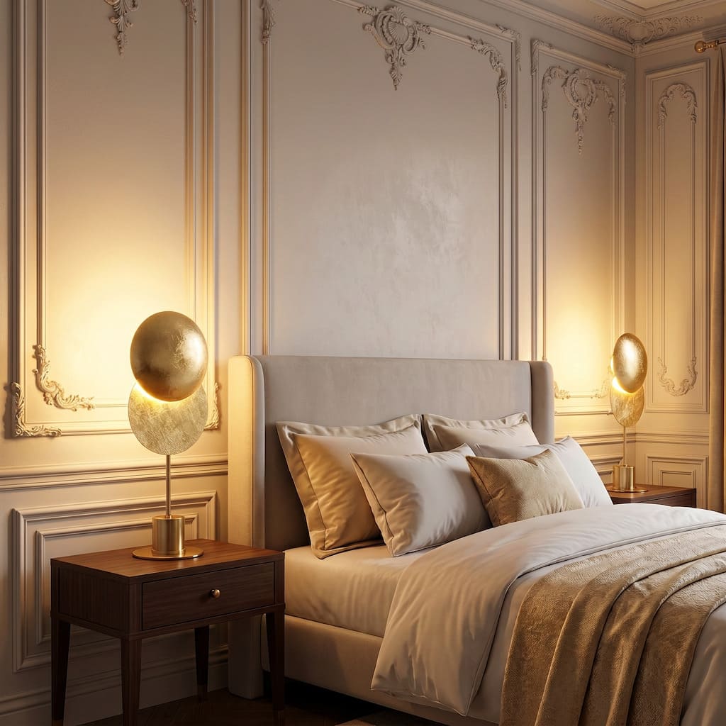 Lampe de table sans fil rechargeable ÉCLIPSE | Design chic & doré