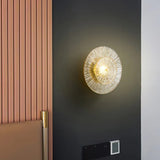Applique murale ronde en verre rayonnant | Luminaire sculptural au style chic et raffiné