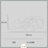 Lustre aérien filaire à LED | Chic & contemporain Or 120 cm / Blanc froid