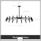 Lustre circulaire architectural en tubes à LED | Luminaire au design moderne